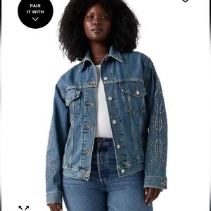 Levi's Classic Blue Denim Jacket with Embellishments